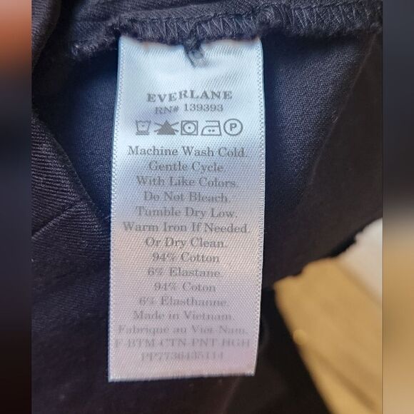 Everlane The Side-Zip Cotton Stretch Black Work Pants Size 6 - Picture 10 of 16